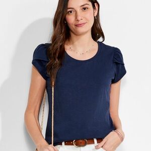 Nic+Zoe NZT Women’s Navy Short Sleeve Top Size M